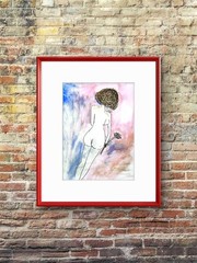 Showing My Best Side Pop Art Whimsical Bare Essentials 9×12 Watercolor Paper