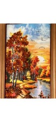 VTG 8.75×5.25” Framed 3D Pebbles Original River Forest Landscape Oil Painting