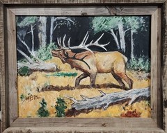 Original Wildlife Oil Painting „Bull Elk“ by Marc Bitler