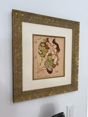 Egon Schiele Hand Signed Watercolor On Heavy Paper.1890-1918 InThe Style.Framed