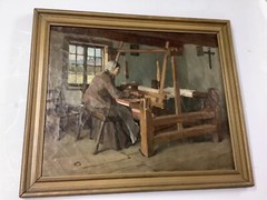 Frederick Porter Vinton Oil/Canvas Woman Weaving Late 1800’s