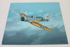Raymond Waddey 2008 Painting on Canvas of US Navy Vought SB2U Vindicator 16″x20″
