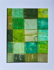 Painting Original Abstract Art Matted 11×14 Acrylic Green Wall Decor Jimarieart