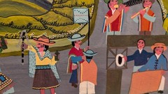 J. Francisco Ugsha Tigua Ecuador Folk Art Painting Signed Large 14×20