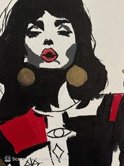 Jackie of Diamonds Original Acrylic Painting 11×14 Signed Canvas Art