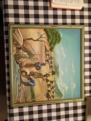 African Village Oil On Canvas Painting by J.H Chilungo 17 1/2 x16 1/4 H Framed