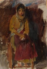 stunning oil painting handpainted on canvas-Girl. From the journey to Crimea