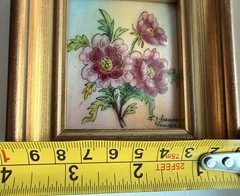 Vintage F.J. Carmona Limoges Enamel Floral Painting – Signed Hand Painted France