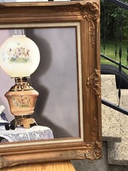 Vintage 1970s 34×46 Original Ethel Best Yesterdays Treasures Framed Painting