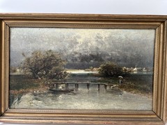 Antique Oil Painting Emilio (Conte) Gola 1851-1923 Italian Impressionist