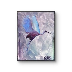 Crane Vibrant Abstract Expressionism Canvas Painting.