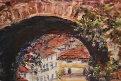 FRAMED ORIGINAL OIL ARCHWAY TO MOZART’S HOME SALZBURG AUSTRIA ARTIST HECTO VIDAL