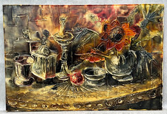 MILKO BAMBIC SIGNED OIL PAINTING ITALIAN STILL LIFE ORIGINAL 3D STILL LIFE 24 36