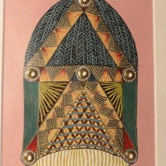 MARCUS CAIN PAINTING YEAR 2000 HELMET IN ORIGINAL CUSTOM METAL FRAMED