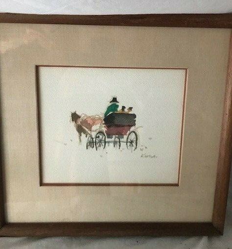 DONG KINGMAN WATERCOLOR PAINTING ART „HORSE AND BUGGY“.