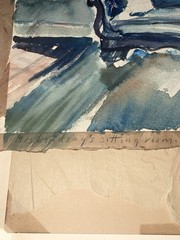 Antique Original Watercolor Signed R.R. Jordan 1937 Paper 20×15