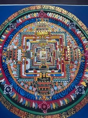 Kalachakra Mantra Mandala Thangka Multicolored Gold original Hand painted Thanka