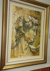 Portrait of David By California Artist, Janice Darr Cua. 36X24. Framed.