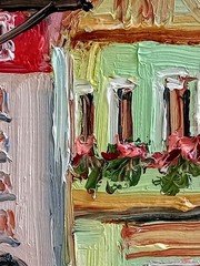 City Houses Oil Painting 15×20 cm City Landscape Original Painting on Painting Board