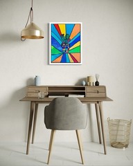 Original Desert Rainbow Painting 24” x 18” Framed