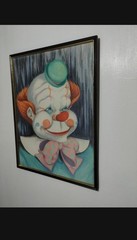 VINTAGE HILE CHARCOAL – PASTEL ARTWORK – CLOWN 27″×20″