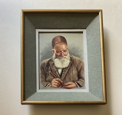 VTG Original Oil painting Portrait on Board By Alejke Kazarian, Signed