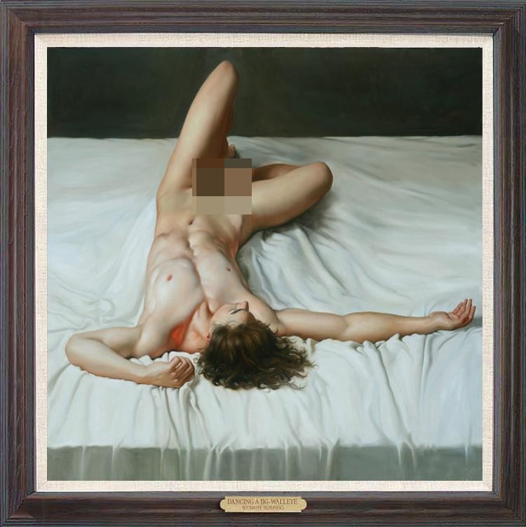 Hand Painted Oil Painting art Young Male Nude Men on Canvas 24″x24″