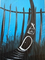 New Orleans Bourbon St 24″ Street Art Wood Board Painting Original By T.S. 2011