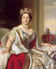 hand-painted Oil Painting female portrait noblelady Queen of Victoria & Crown