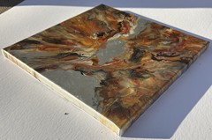 Acrylic Pour Painting 12×12 Canvas Abstract Fluid Art Handmade One Of A Kind