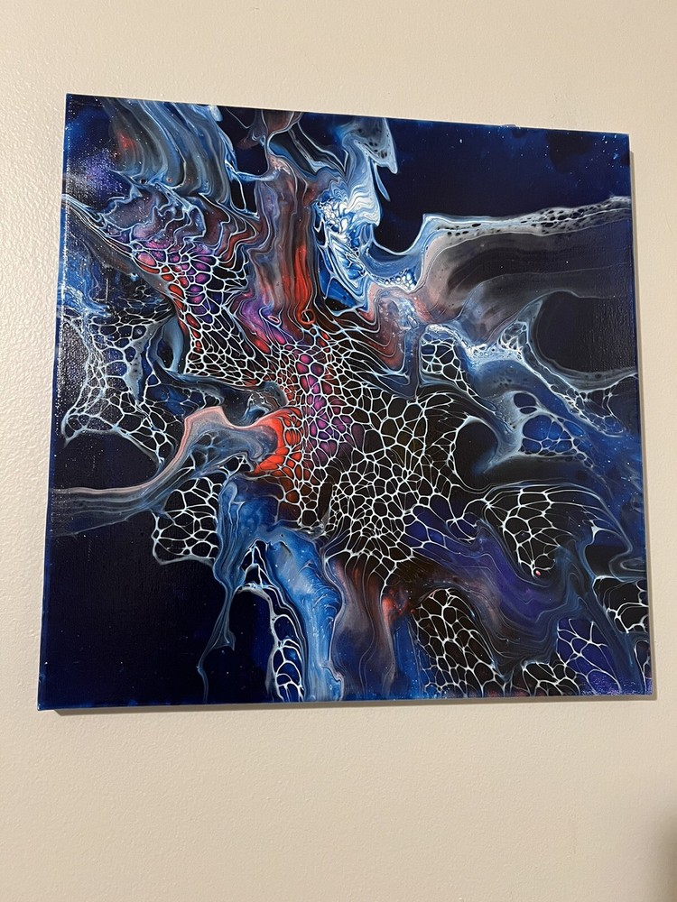 Original Abstract Painting One Of A Kind 14 X 14 Canvas Wall Art