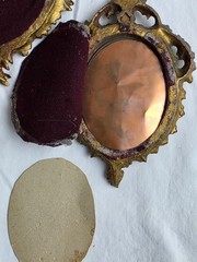 Lot of 3 Oil on Copper Miniature Oval Paintings Muriel Halstead 2 Gold Frames