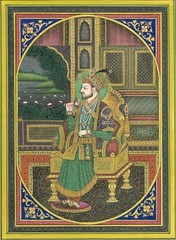 Miniature Portrait Of Mughal Emperor Shahjahan Mogul Paintings 10.5×13.5 inches