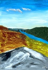 Laeknapes Edward’s Point 10×7 Original Abstract Paper Home Painting Landscape