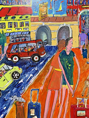 Barcelona Original Painting Richard seidel Humorous Art Travel tours Europe
