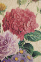 VINTAGE 1990’S BOMBAY CO „MIXED FLOWERS I PURPLE ROSE“ FRAMED ART PRINT PAINTING