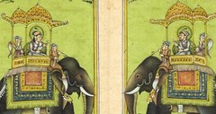 Indian Miniature Painting Of Emperor & Empress Riding Art On Paper 8×6.5 Inches