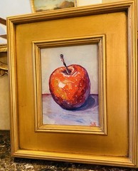 KADLIC Impressionist Fruit Still Life Impasto Painting Gold Fine Art 14” Frame