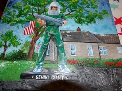 Route 66 Original Painting of the famous Gemini Giant in Wilmington, Ill.