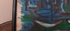 Gazebia Sirry , Egyptian 1925 -2021 Authentic Original Painting On Paper Signed