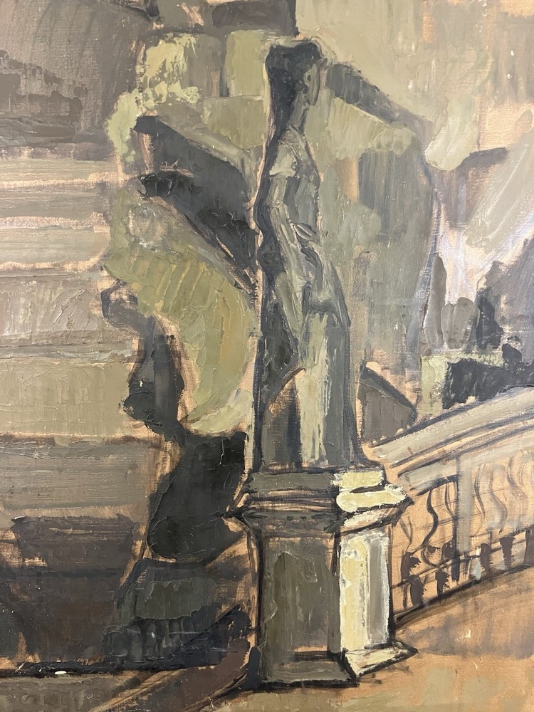 Old Oil Monument In The Park Of A Castle Cubism 83 X 60 CM Versailles