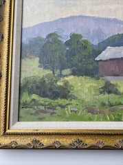 ANTIQUE LANDSCAPE PAINTING AMERICAN WPA ERA California Pennsylvania Ben Marcune