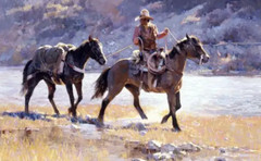 hand-painted Painting Handpainted High Quality „Cowboy“ landscape Wall Decor