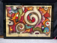 Reproduction of – Eric Waugh „Quadra“ – Very Large Abstract Mixed Media Painting