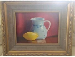 Vintage Still Life Oil Painting, Framed, Unsigned