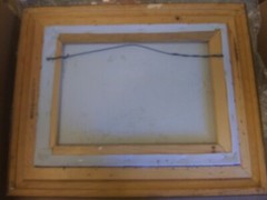 Oil on Canvas Signed P. Hunter Courtyard Fountain Approx 21×17 w/Frame