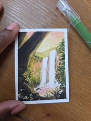ACEO watercolor painting. Original Landscape