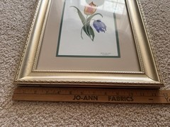 Original Watercolor Painting Tulips in Color Floral Art Signed 2007 Framed Decor