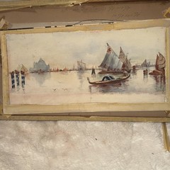 Vintage nautical Water Color Painting 19x 10 Signed AF Collin’s, NO FRAME