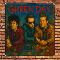 Green Day Painting High Quality Print Vinyl Banner Wall Art Decor Music
